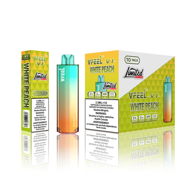 White Peach Ice Vfeel V1 6K Disposable Vape