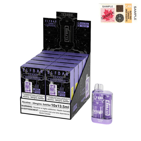 Grape ELFBAR TE5000 Disposable Vapes